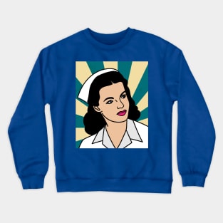 Colorful And Pretty Retro Nurse Crewneck Sweatshirt